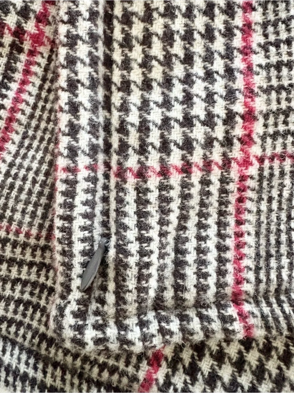 Ralph Lauren Black/Brown/Creme Houndstooth Plaid Wool Blend Pillow Covers PAIR